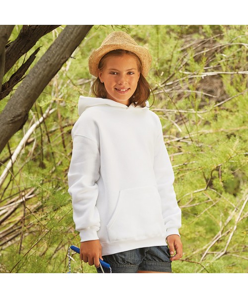 Plain Premium 70/30 kids hooded sweatshirt Fruit Of The Loom 280 GSM